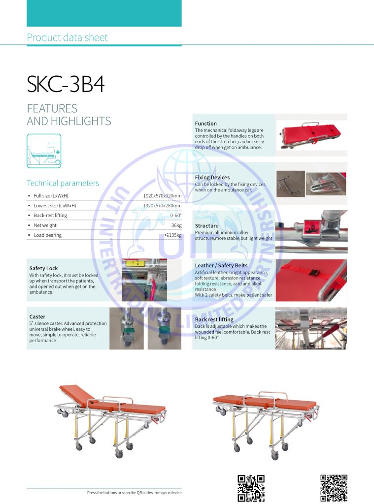 CT-เตียงฉุกเฉินประจำรถพยาบาล SKC-3B4-2