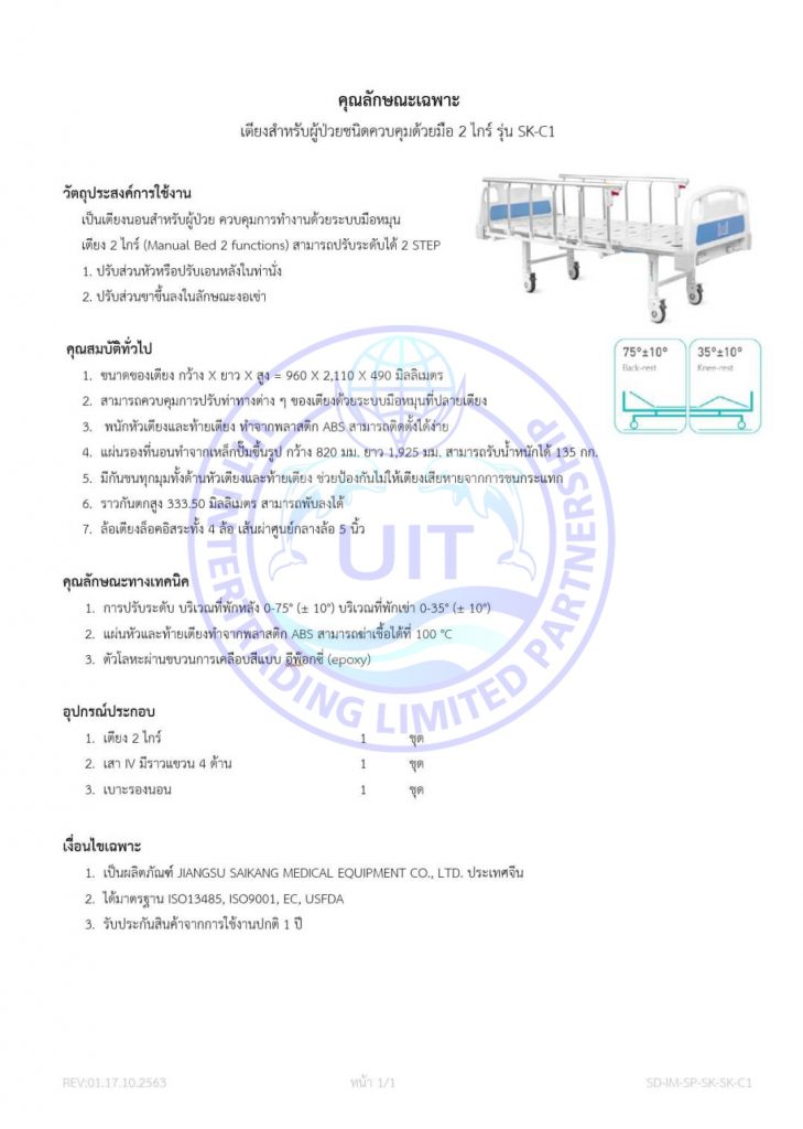 สเปก รุ่น SK-C1